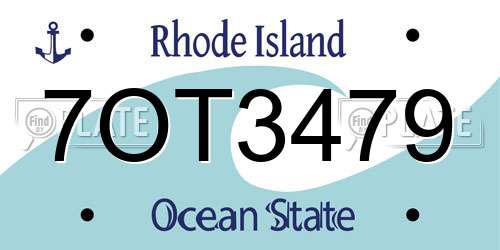 7OT3479 Rhode Island License Plate