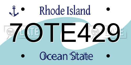 7OTE429 Rhode Island License Plate