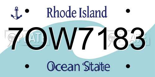 7OW7183 Rhode Island License Plate