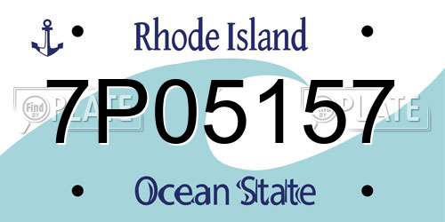 7P05157 Rhode Island License Plate