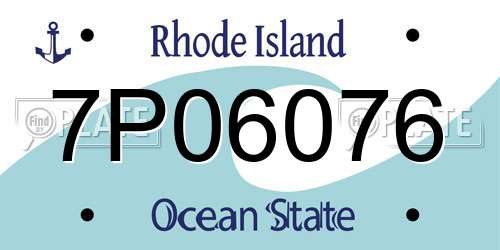 7P06076 Rhode Island License Plate