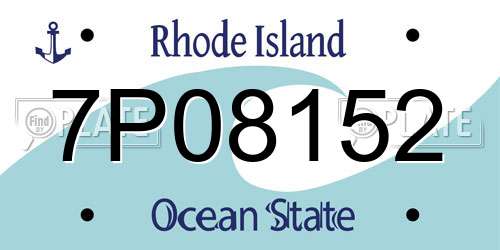 7P08152 Rhode Island License Plate
