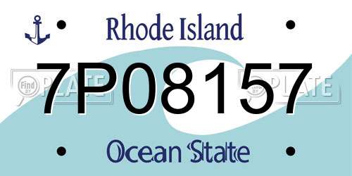 7P08157 Rhode Island License Plate