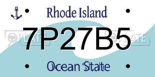 7P27B5 Rhode Island License Plate
