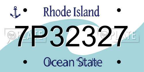 7P32327 Rhode Island License Plate