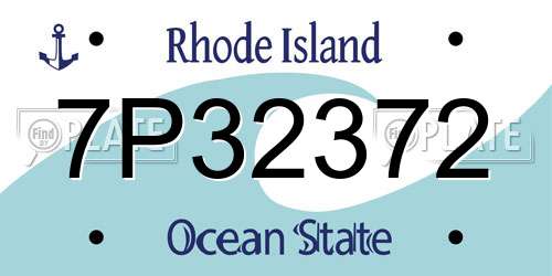 7P32372 Rhode Island License Plate