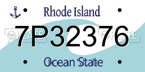 7P32376 Rhode Island License Plate
