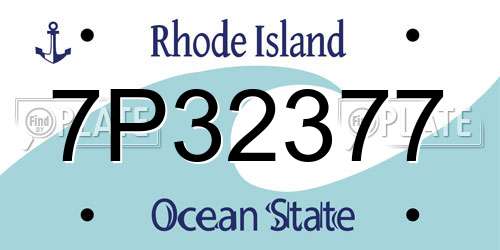 7P32377 Rhode Island License Plate