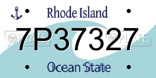 7P37327 Rhode Island License Plate