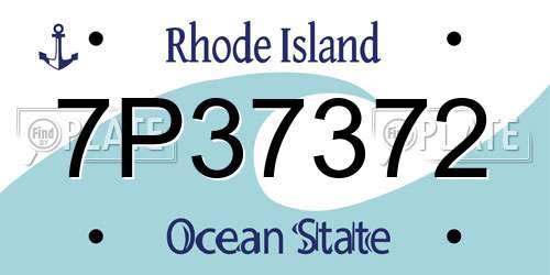 7P37372 Rhode Island License Plate