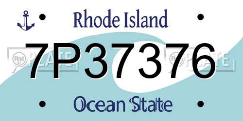 7P37376 Rhode Island License Plate