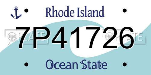7P41726 Rhode Island License Plate
