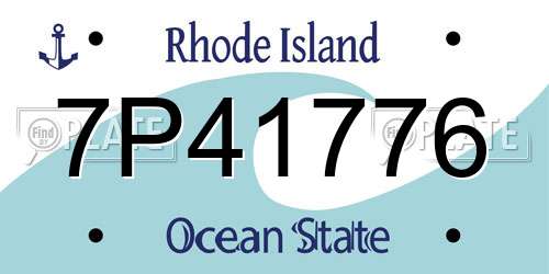 7P41776 Rhode Island License Plate