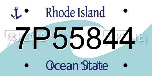 7P55844 Rhode Island License Plate