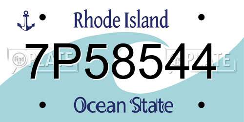 7P58544 Rhode Island License Plate