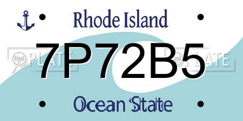 7P72B5 Rhode Island License Plate