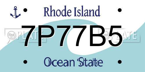 7P77B5 Rhode Island License Plate