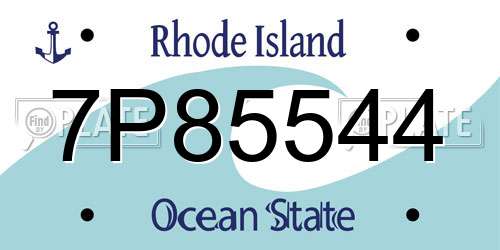 7P85544 Rhode Island License Plate