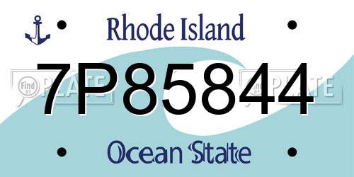 7P85844 Rhode Island License Plate