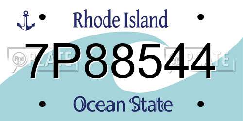 7P88544 Rhode Island License Plate