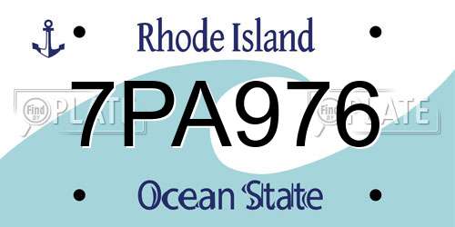 7PA976 Rhode Island License Plate