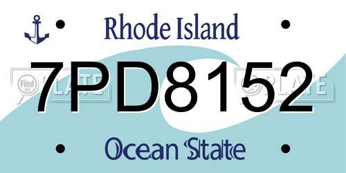 7PD8152 Rhode Island License Plate