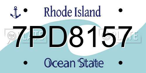 7PD8157 Rhode Island License Plate