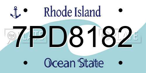 7PD8182 Rhode Island License Plate