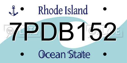 7PDB152 Rhode Island License Plate