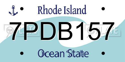 7PDB157 Rhode Island License Plate