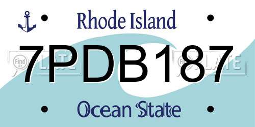 7PDB187 Rhode Island License Plate