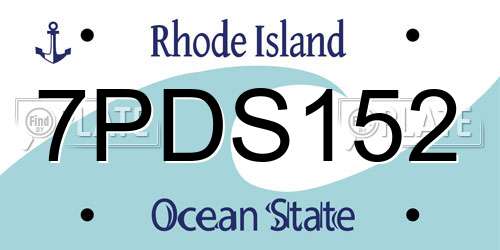 7PDS152 Rhode Island License Plate