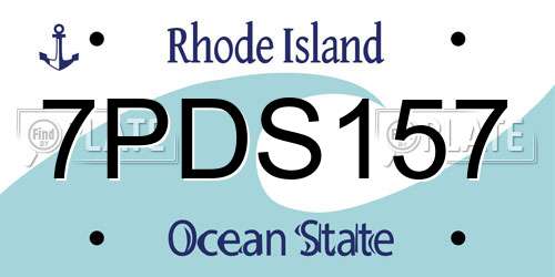 7PDS157 Rhode Island License Plate