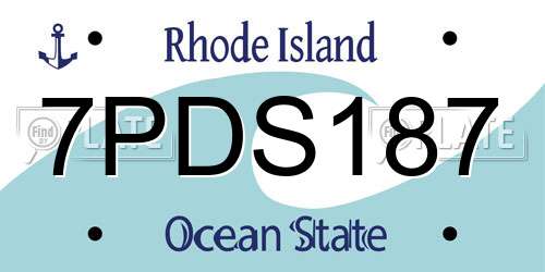 7PDS187 Rhode Island License Plate