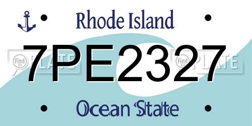 7PE2327 Rhode Island License Plate