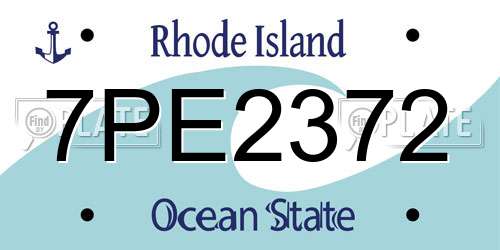 7PE2372 Rhode Island License Plate