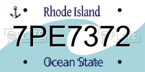 7PE7372 Rhode Island License Plate