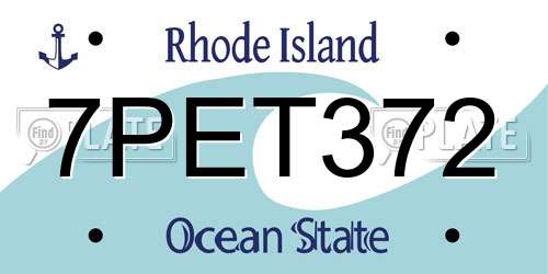 7PET372 Rhode Island License Plate