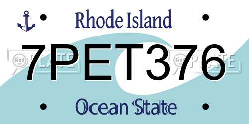 7PET376 Rhode Island License Plate