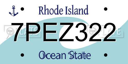 7PEZ322 Rhode Island License Plate