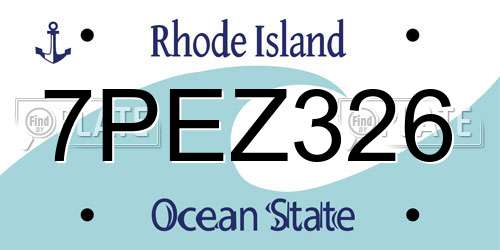 7PEZ326 Rhode Island License Plate