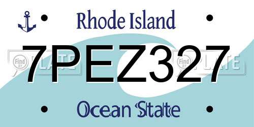 7PEZ327 Rhode Island License Plate