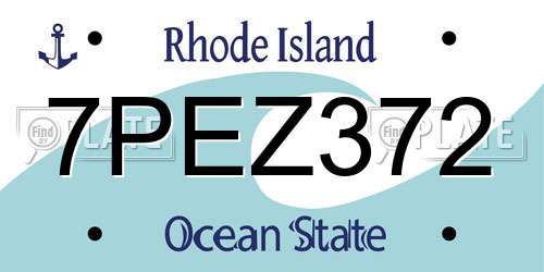7PEZ372 Rhode Island License Plate