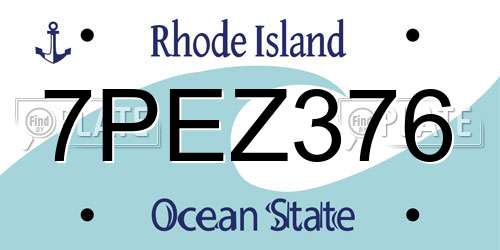 7PEZ376 Rhode Island License Plate