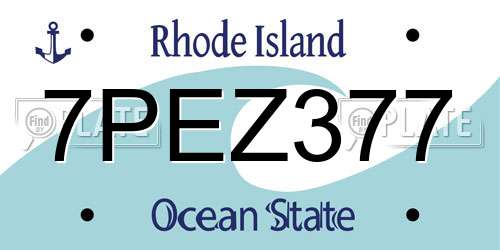 7PEZ377 Rhode Island License Plate