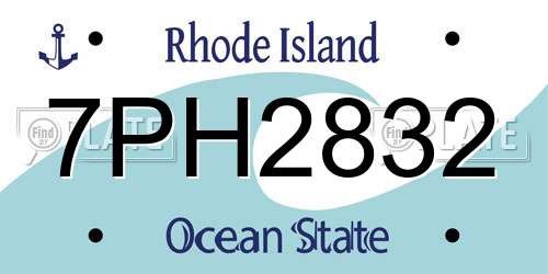 7PH2832 Rhode Island License Plate