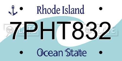 7PHT832 Rhode Island License Plate