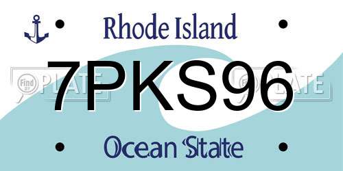 7PKS96 Rhode Island License Plate