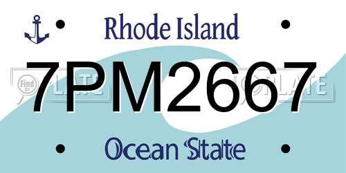7PM2667 Rhode Island License Plate
