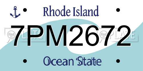 7PM2672 Rhode Island License Plate